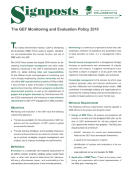 GEF ME Policy 2010 Signpost